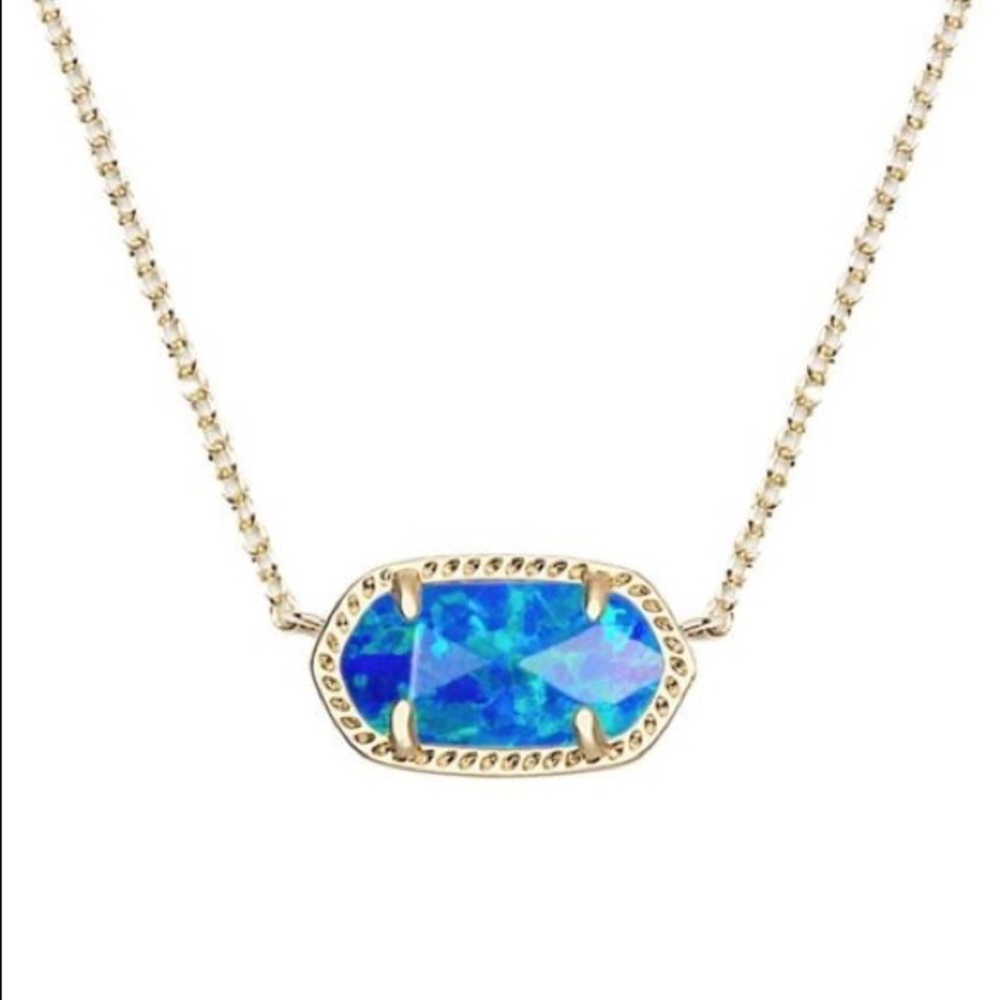 SILVER KS Royal Blue Kyocera Opal Necklace